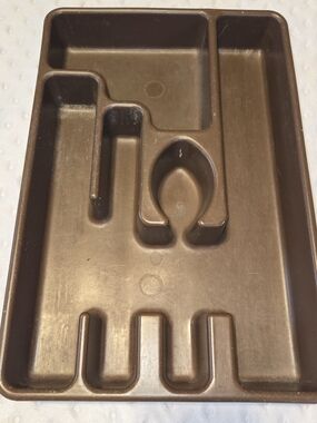 Vintage Rubbermaid 5 Slot Brown Plastic Utensil‎ Tray Organizer